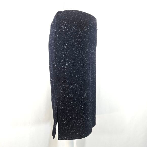 Madewell Navy Split Hem Side-Slit Speckled Stretch Textured Knit Pencil Skirt S - Picture 5 of 11